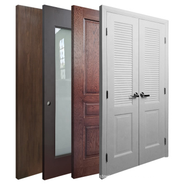Affordable solid wood custom wood veneered mordern door for bathroom